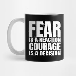 Typography Motivational Quote: "Courage is a Decision" Mug